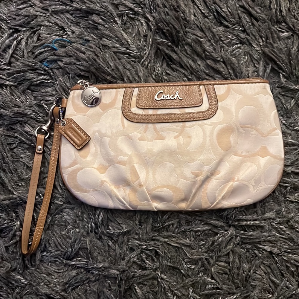 Coach Cream Wristlet Purse